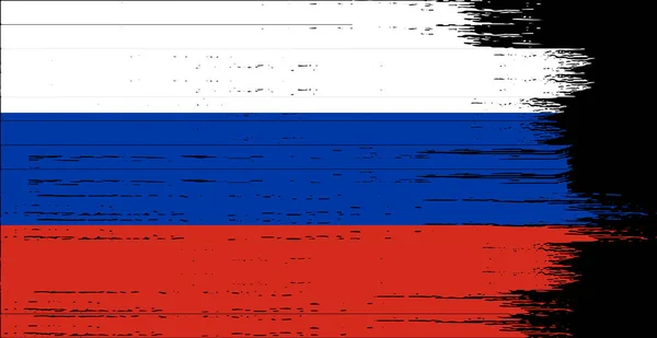 Rusland Vlag Met Penseel Verf Getextureerd Geïsoleerd Png Transparante Achtergrond — Stockvector