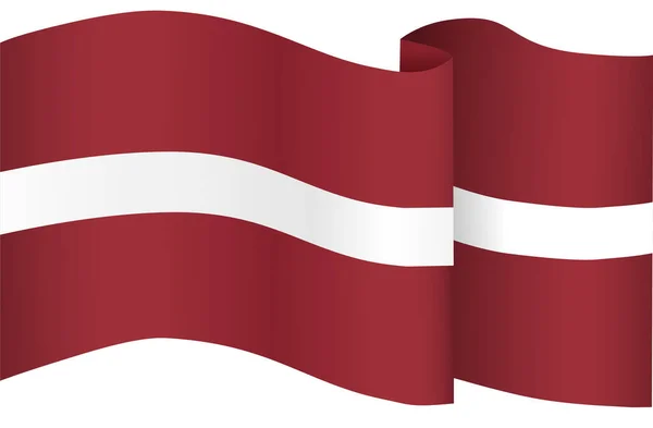 Latvia Flag Wave Isolated Png Transparent Background Symbol Latvia Template — Vetor de Stock