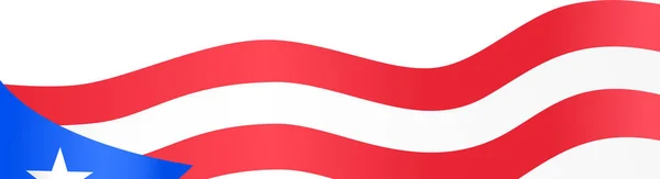 Onda Bandera Puerto Rico Aislada Sobre Fondo Png Transparente Símbolo — Archivo Imágenes Vectoriales