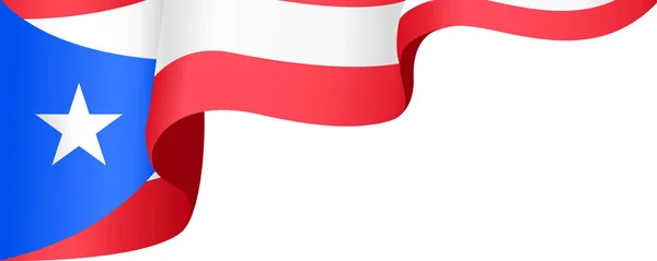在白色或透明背景下隔离的波多黎各国旗波 符号波多黎各 促销和商业匹配国家海报模板 矢量插图 — 图库矢量图片