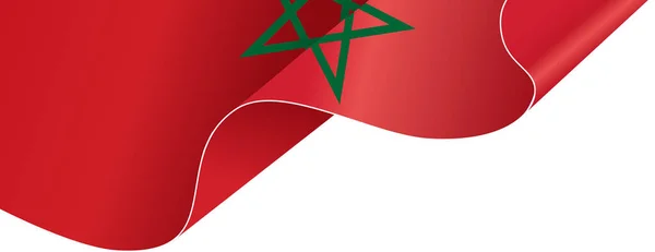 Morocco Flag Wave Isolated Png Transparent Background Symbol Morocco Template — Stock Vector