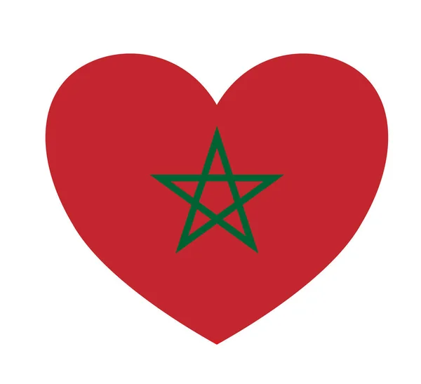 Pngまたは透明な背景に隔離されたハート型のモロッコ国旗 モロッコのシンボル バナー カード ビジネスマッチングのためのテンプレート国のポスター ベクトルイラスト — ストックベクタ