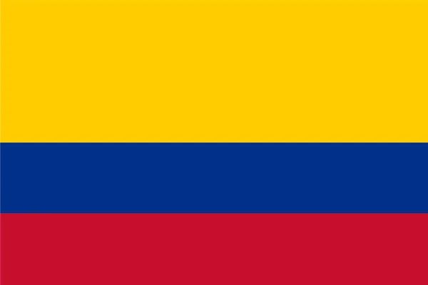 Colombia Bandiera Ufficiale Forma Standard Colore Simboli Colombia Modello Banner — Vettoriale Stock
