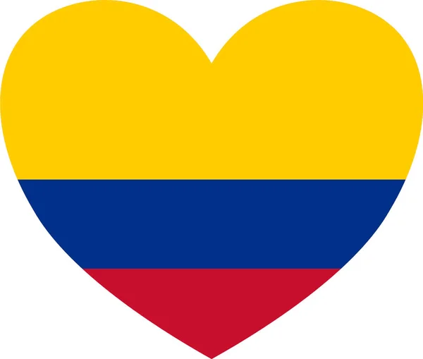 Kolumbianische Flagge Herzform Isoliert Auf Png Oder Transparentem Hintergrund Symbole — Stockvektor