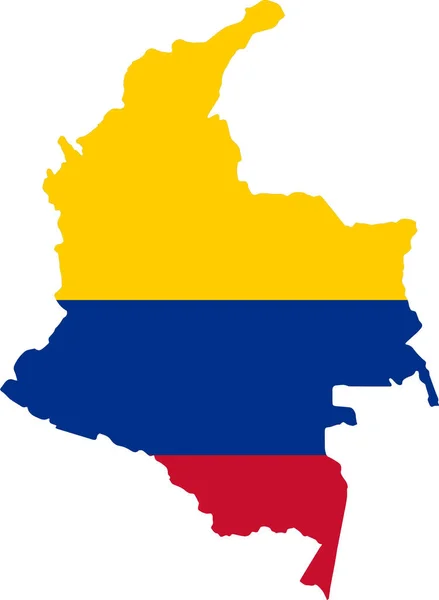 在地图上标注哥伦比亚国旗 在平底或透明背景上孤立 哥伦比亚符号 商业和商业匹配国家模板 矢量图解 — 图库矢量图片