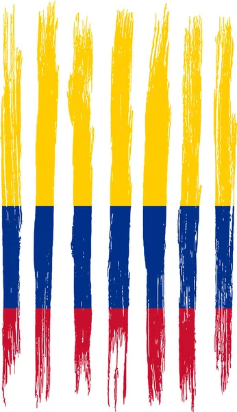 Flaga Kolumbii Farbą Pędzelkową Teksturowane Izolowane Png Lub Przezroczyste Tło — Wektor stockowy