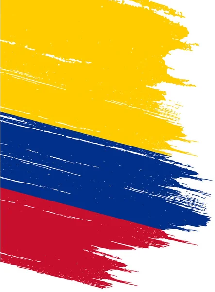 Bandera Colombia Con Pintura Pincel Texturizada Aislada Sobre Fondo Png — Archivo Imágenes Vectoriales