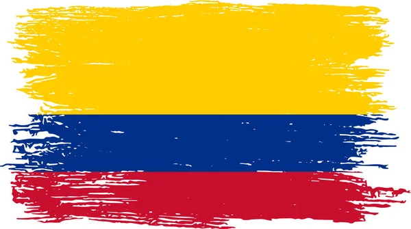 Bandeira Colômbia Com Pintura Escova Texturizada Isolada Png Fundo Transparente —  Vetores de Stock