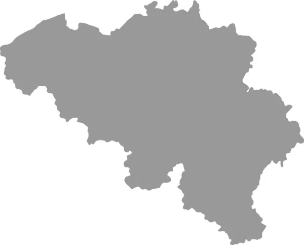 比利时的平面或透明背景地图 比利时的符号 矢量说明 — 图库矢量图片