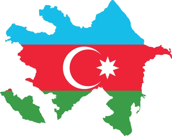 Bendera Azerbaijan Pada Peta Diisolasi Pada Latar Belakang Png Atau - Stok Vektor