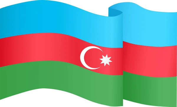 Azerbajdzsán Zászló Hullám Elszigetelt Png Vagy Átlátszó Háttér Symbol Azerbajdzsán — Stock Vector