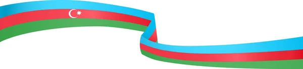 Vague Drapeau Azerbaïdjanais Isolé Sur Fond Png Transparent Symbole Azerbaïdjan — Image vectorielle