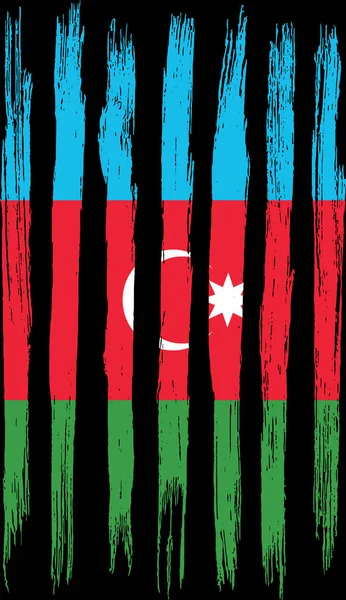 阿塞拜疆国旗 带有笔墨纹理 在平整或透明的背景上隔离 阿塞拜疆符号 横幅模板 设计和商业匹配的国家海报 — 图库矢量图片
