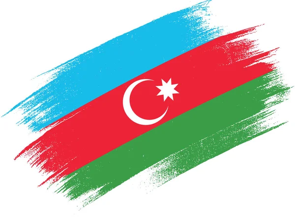 Azerbajdzsán Zászló Ecset Festék Texturált Elszigetelt Png Vagy Átlátszó Háttér — Stock Vector