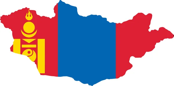 Mongolië Vlag Kaart Geïsoleerd Png Transparante Achtergrond Symbool Van Mongolië — Stockvector