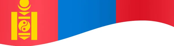 モンゴルの旗波は Pngまたは透明な背景に隔離され シンボルモンゴル バナー カード プロモーション ビジネスマッチング国のポスター ベクトルイラストのテンプレート — ストックベクタ