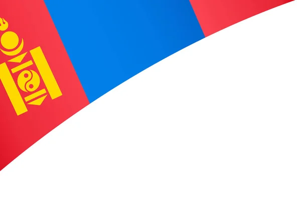 Хвиля Монгольського Прапора Ізольована Пінгу Або Прозорому Фоні Символ Монголії — стоковий вектор
