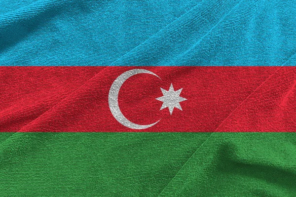在白色或透明背景下隔离的阿塞拜疆国旗波 阿塞拜疆符号 电视广告 网页设计 插图模板 — 图库照片