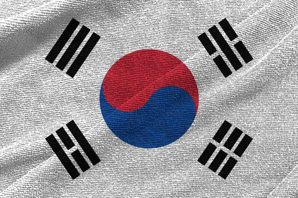 Хвиля Прапора Південної Кореї Ізольована Пінгу Або Прозорому Фоні Символи — стокове фото