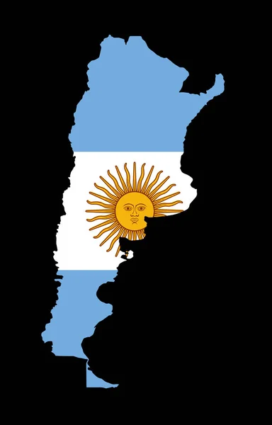 在地图上悬挂阿根廷国旗 在白色或透明的背景上孤立 阿根廷符号 商业和商业匹配国家模板 矢量插图 — 图库矢量图片