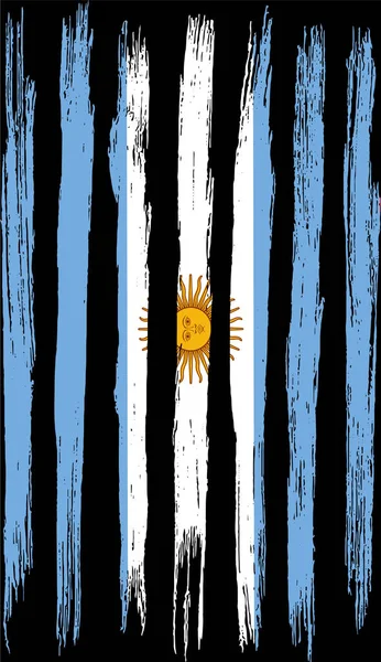 Bandera Argentina Con Pintura Pincel Texturizada Aislada Sobre Fondo Png — Vector de stock