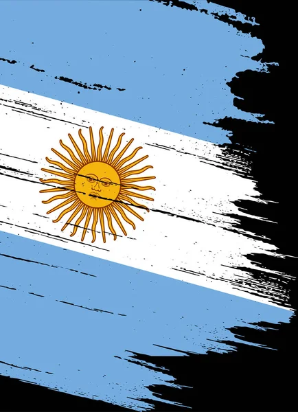 Argentinien Flagge Mit Pinselfarbe Strukturiert Isoliert Auf Png Oder Transparentem — Stockvektor