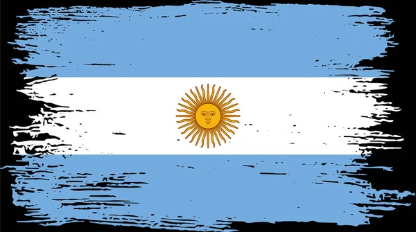 Bandeira Argentina Com Pintura Pincel Texturizado Isolado Png Fundo Transparente — Vetor de Stock