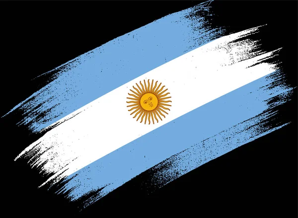 Bandeira Argentina Com Pintura Pincel Texturizado Isolado Png Fundo Transparente — Vetor de Stock