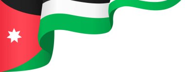 Ürdün bayrak dalgası png veya şeffaf arkaplanda izole edilmiş, sembol Jordan, afiş, kart, reklam, promosyon ve iş eşleşen ülke posteri, vektör ilülasyonu şablonu