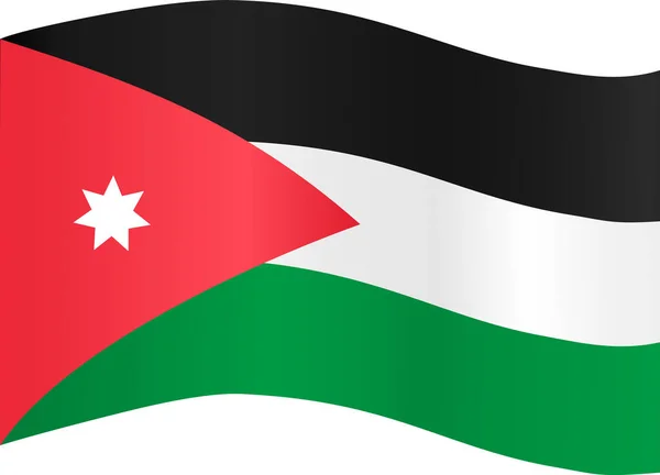 Ola Bandera Jordania Aislada Png Fondo Transparente Símbolo Jordania Plantilla — Vector de stock