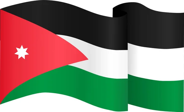 Ola Bandera Jordania Aislada Png Fondo Transparente Símbolo Jordania Plantilla — Vector de stock