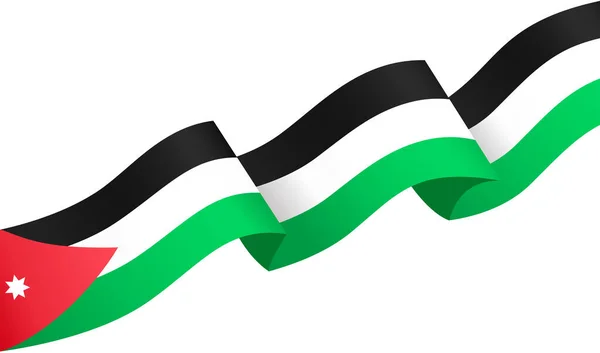 Jordan Flaga Fala Izolowana Png Lub Przejrzyste Tło Symbol Jordania — Wektor stockowy