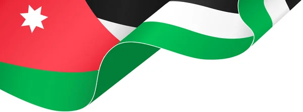 Jordánská Vlajka Vlna Izolované Png Nebo Transparentní Pozadí Symbol Jordánsko — Stockový vektor