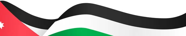 Иорданский Флаг Волна Изолированы Png Прозрачный Фон Символ Иордании Шаблон — стоковый вектор