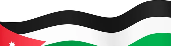 Иорданский Флаг Волна Изолированы Png Прозрачный Фон Символ Иордании Шаблон — стоковый вектор