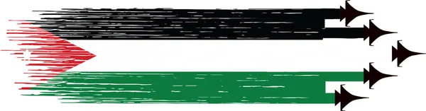 Bandeira Jordânia Com Caças Militares Isolados Png Transparentes Símbolos Jordânia — Vetor de Stock