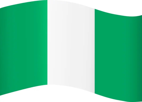 Nigeria Flag Wave Isolated Png Transparent Background Symbol Nigeria Template — Stock Vector