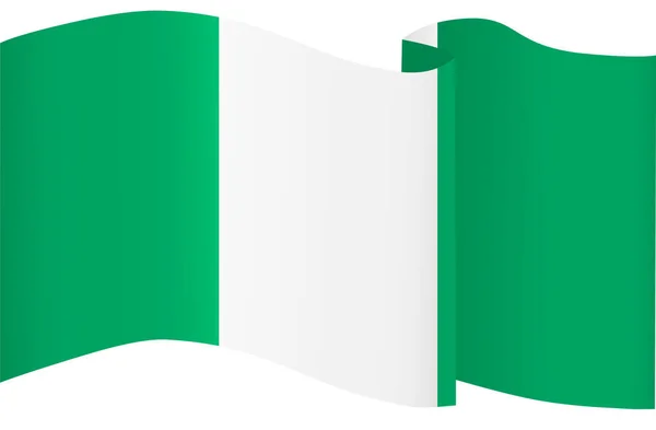 Nigeria Flag Wave Isolated Png Transparent Background Symbol Nigeria Template — Stock Vector