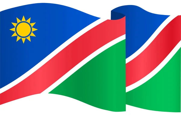 Ola Bandera Namibia Aislada Png Fondo Transparente Símbolo Namibia Plantilla — Vector de stock