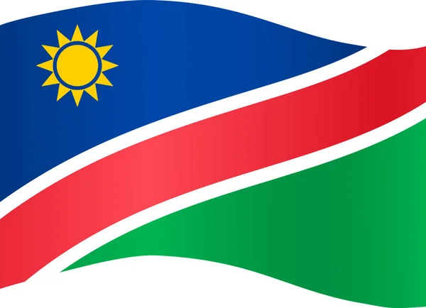 Ola Bandera Namibia Aislada Png Fondo Transparente Símbolo Namibia Plantilla — Vector de stock