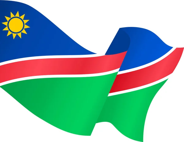 Namibia Flag Wave Isolated Png Transparent Background Symbol Namibia Template — Stock Vector