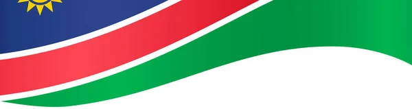Namibië Vlag Golf Geïsoleerd Png Transparante Achtergrond Symbool Namibië Sjabloon — Stockvector