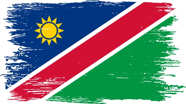 Namibië Vlag Met Penseel Verf Getextureerd Geïsoleerd Png Transparante Achtergrond — Stockvector