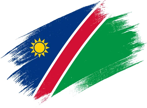 Namibia Flag Brush Paint Texted Png Transparent Background Symbol Namibia — 스톡 벡터