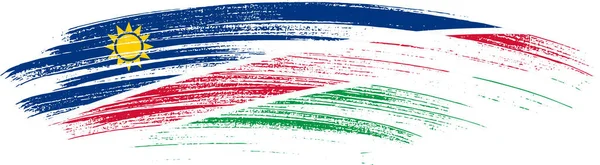 带有笔刷的纳米比亚国旗 在平整或透明的背景上隔离 纳米比亚符号 横幅模板 设计和商业匹配的国家海报 矢量插图 — 图库矢量图片