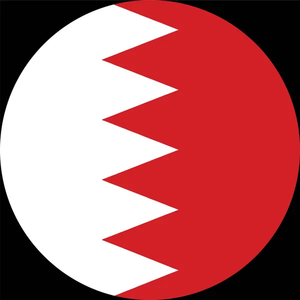Bahrain Flag Circle Shape Isolated Png Transparent Background Symbol Bahrain — Stock Vector