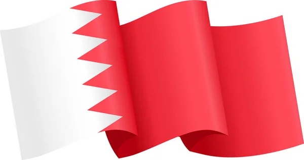 Bahrain Flag Wave Isolated Png Transparent Background Symbol Bahrain Template — Stock Vector