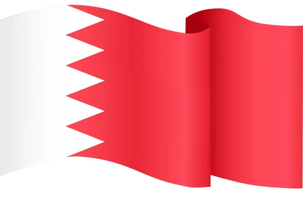 Bahrain Flag Wave Isolated Png Transparent Background Symbol Bahrain Template — Stock Vector