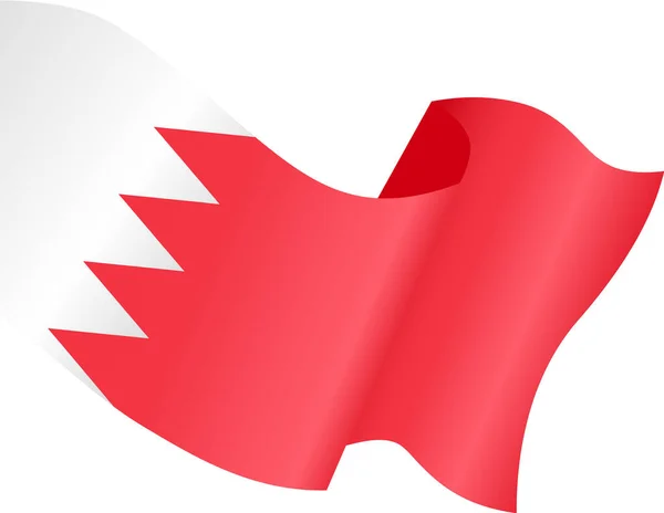 Bahrain Flag Wave Isolated Png Transparent Background Symbol Bahrain Template — Stock Vector