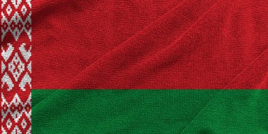 Beyaz Rusya bayrak dalgası arka planı, Beyaz Rusya Sembolleri, 3 boyutlu illüstrasyon 